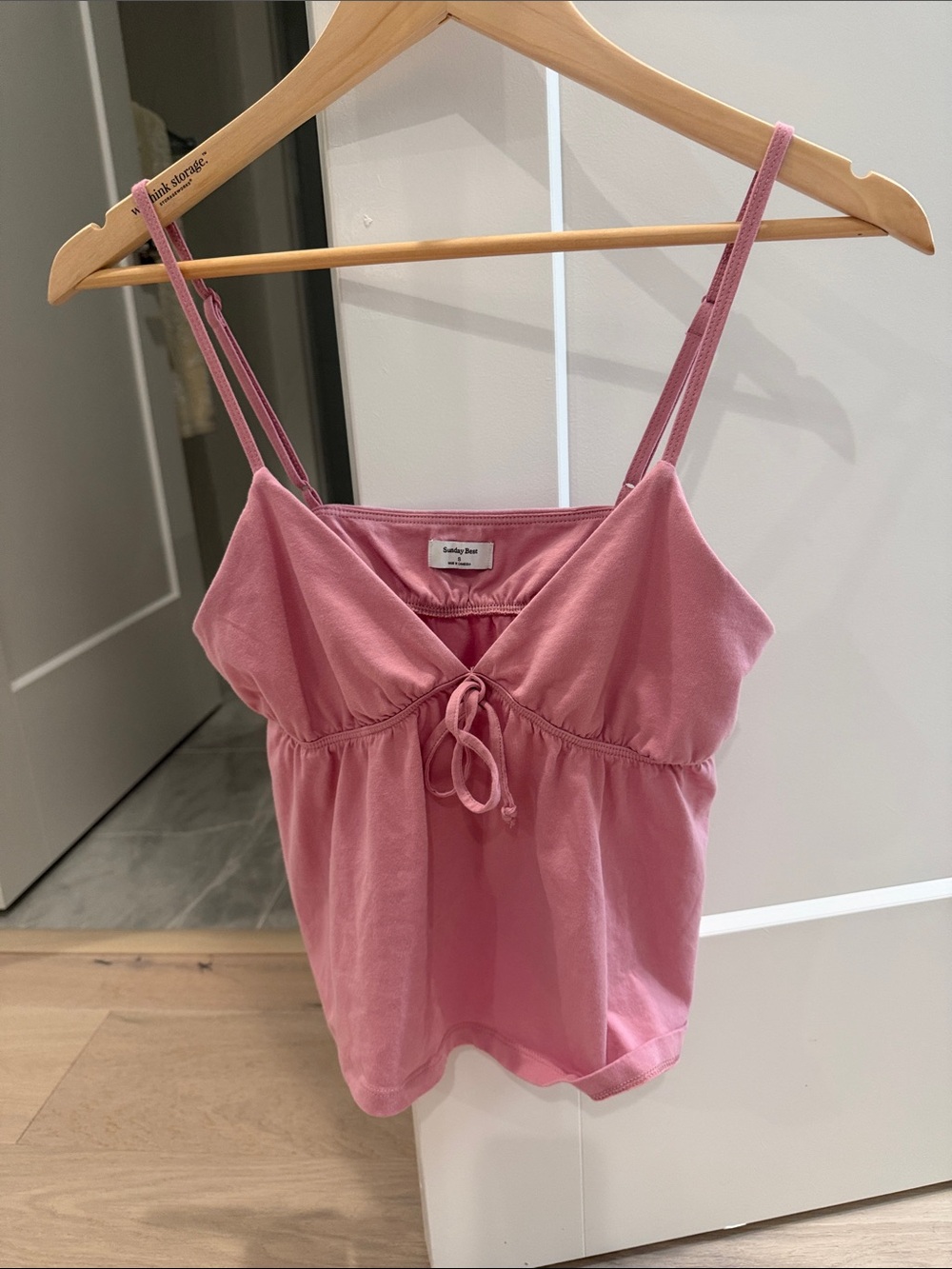 Sunday Best Pink Drawstring Spaghetti Strap Camisole